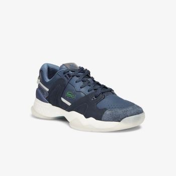 Lacoste T-Point Leather and Suede Sneakers - Tenisky Pánské Tmavě Blankyt | CZ-fQuJnT